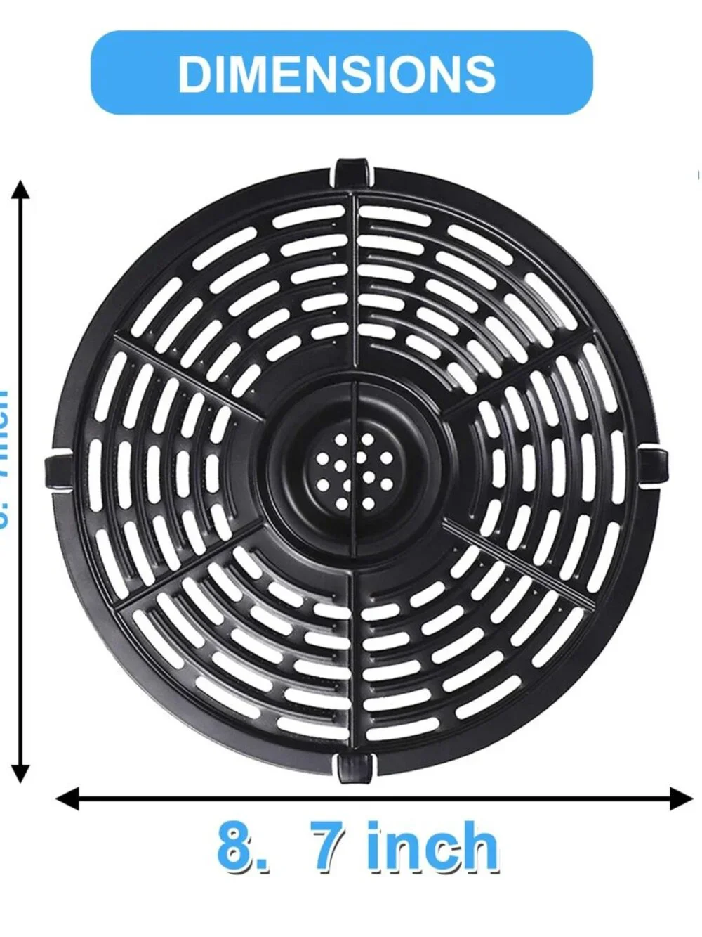 Air Fryer Grill Pan for Power XL 5QT Air fryer, 8.7'' 5QT Round Non-Stick Replac